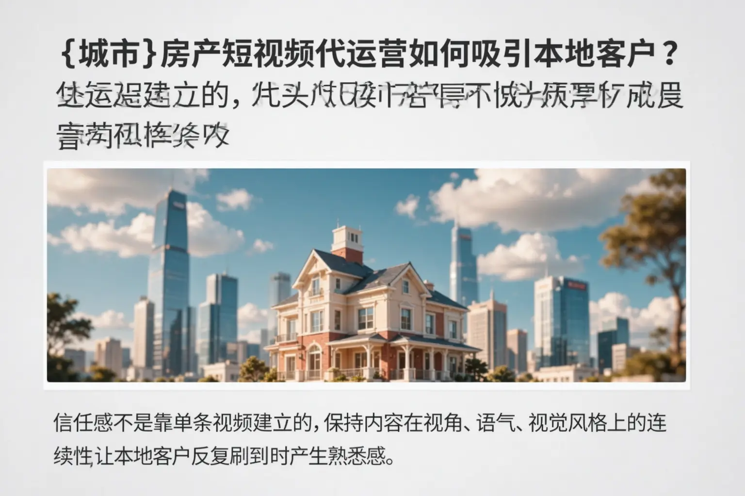 望江房产短视频代运营如何吸引本地客户?